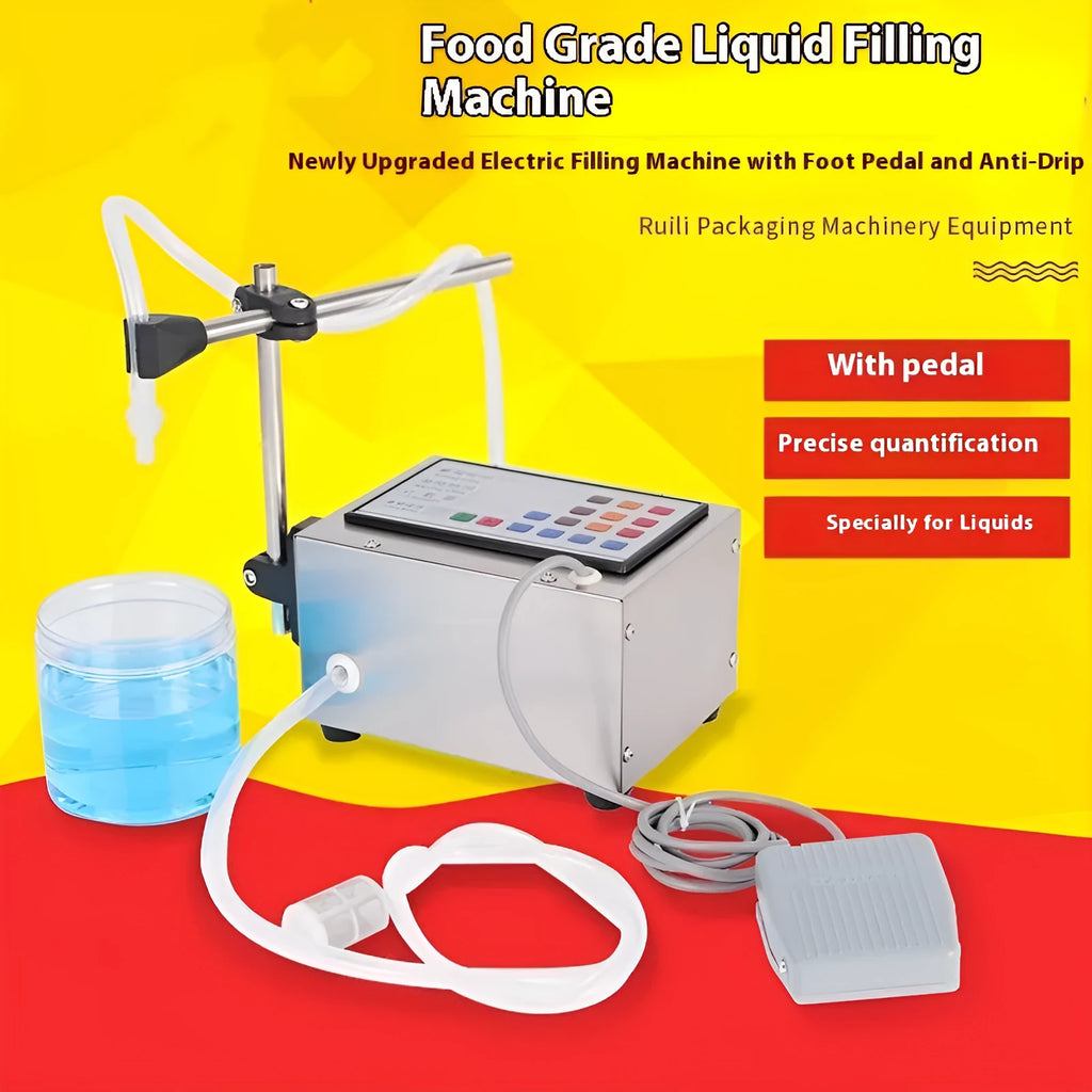GFK280 model CNC automatic quantitative liquid filling machine on a workbench.