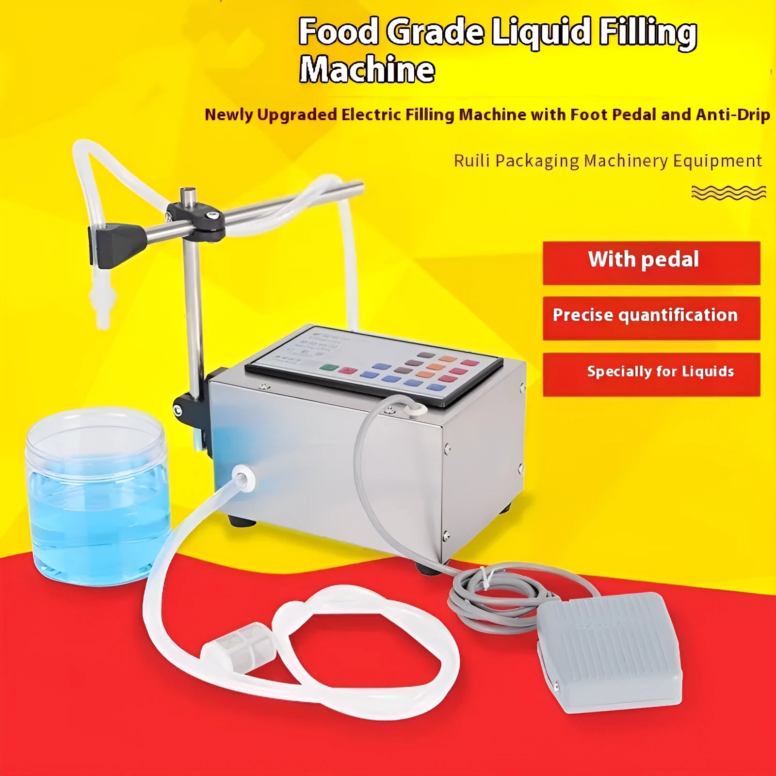 GFK280 model CNC automatic quantitative liquid filling machine on a workbench.