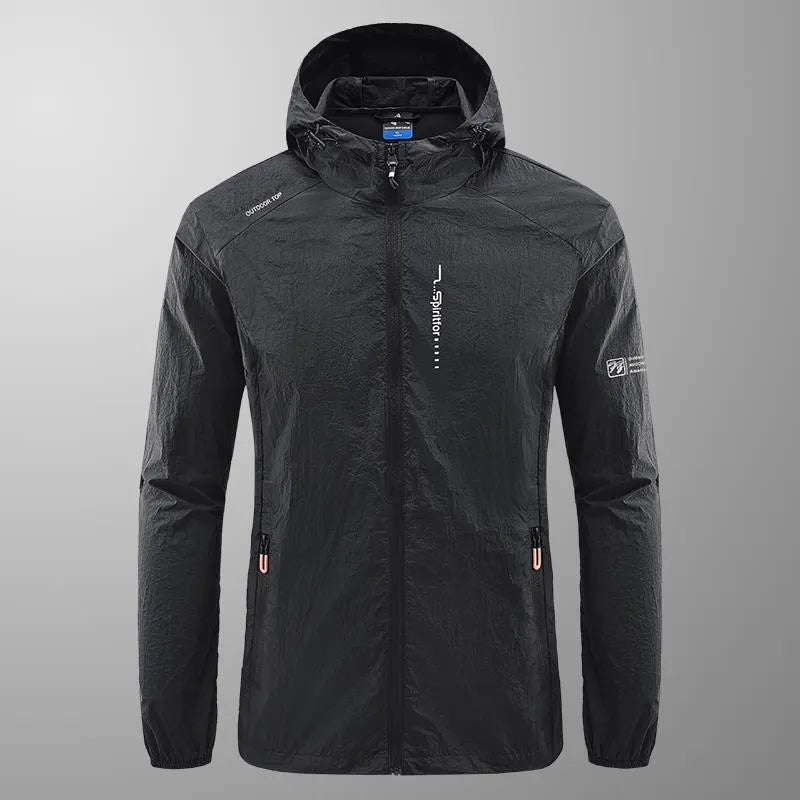 Men's lightweight summer hooded jacket in nylon fabric with loose fit available in five colours