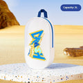 Waterproof orange EVA swimming storage bag showing small 3L and large 7L size options.