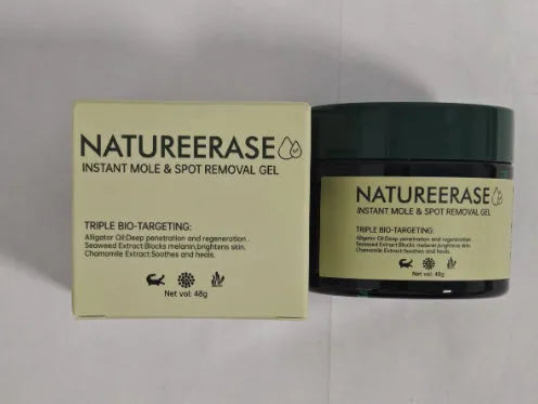 Natureerase Instant Mole Spot Removal Gel in 45g tube for facial skin blemish treatment