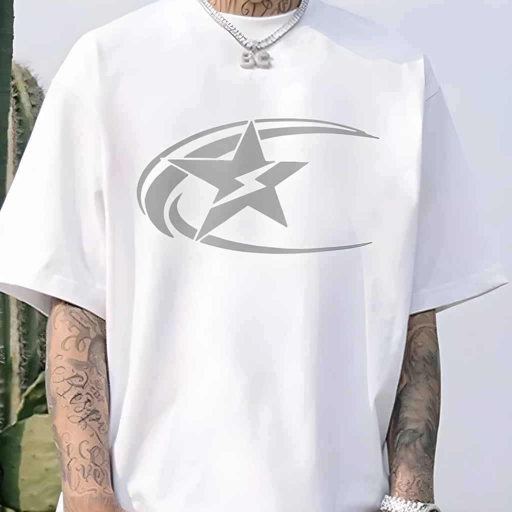 Men's casual cotton T-shirt in Japanese retro style with short sleeves in solid colour options