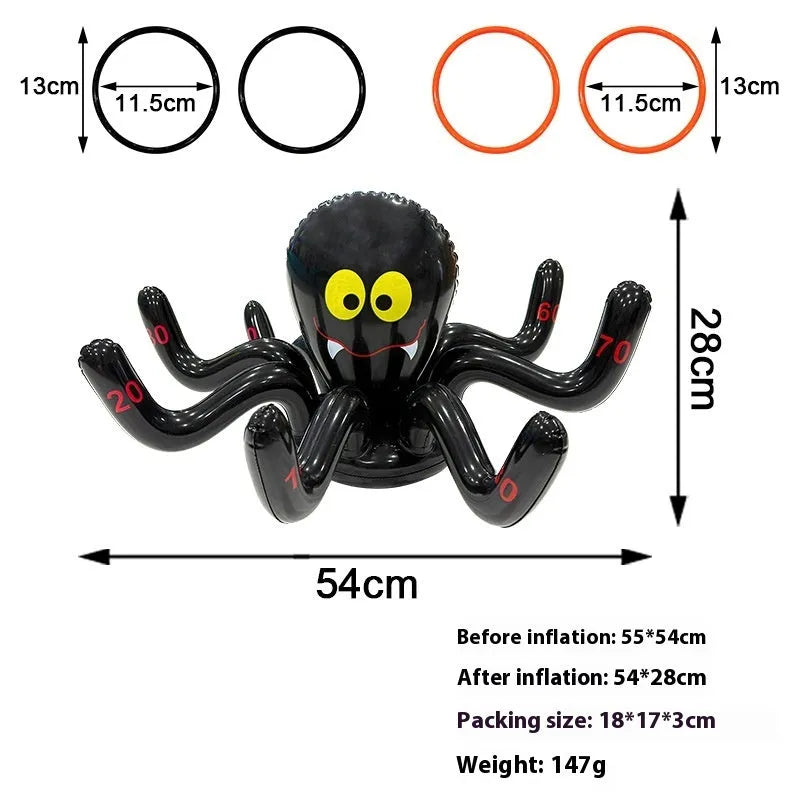 PVC inflatable Halloween throwing toy with octopus design for ghost festival games