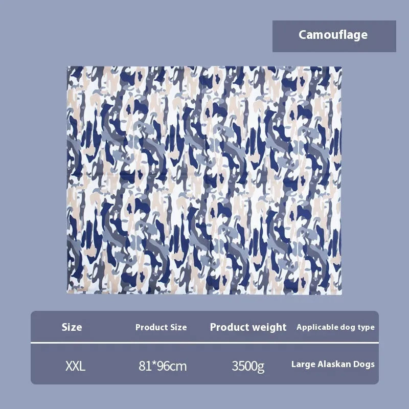 Multifunctional cool gel pet ice mat in sapphire blue, PVC composite fabric, available in sizes 30x40 cm to 50x90 cm