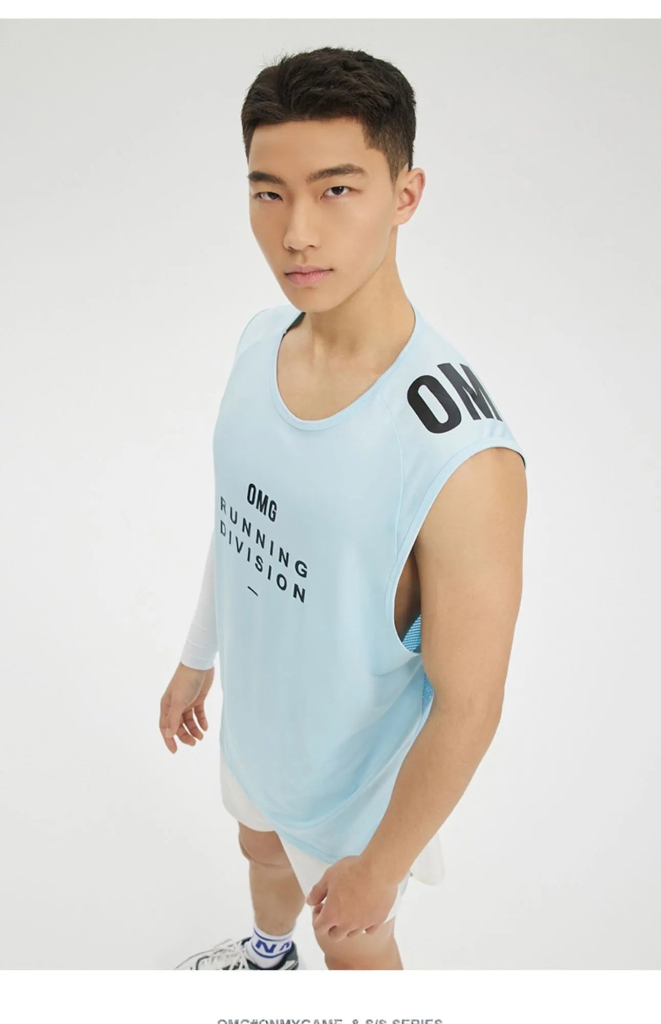 Men's mesh ice silk sports vest in loose-fit design for summer fitness wear