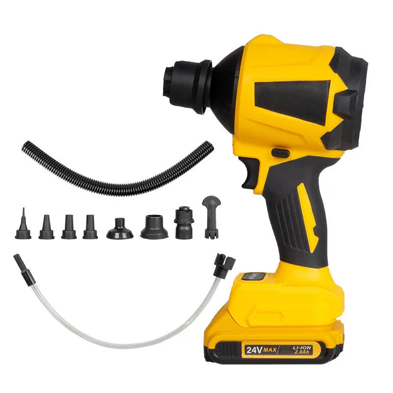 Yellow rechargeable lithium battery dust gun for office and household cleaning with 680W power