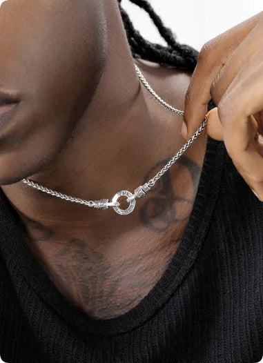Minimalist S925 sterling silver clavicle necklace for women on a model.