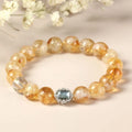 Citrine crystal geometric bracelet with 10mm stones and polished surface