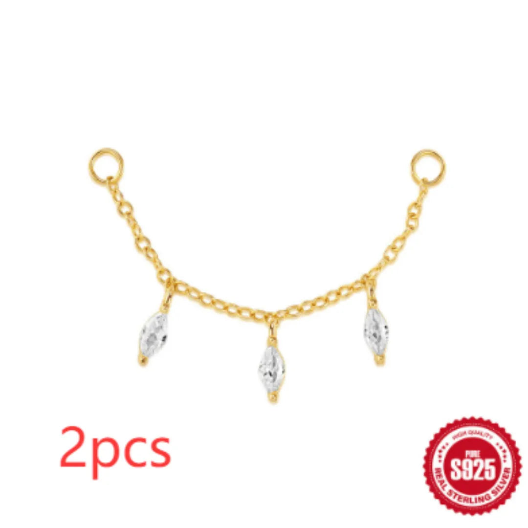 S925 sterling silver water drop earrings with a flat spiral design in a gold electroplated finish.