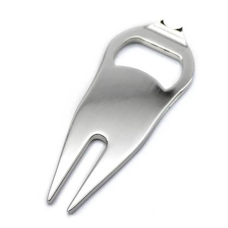 Zinc alloy golf ball yoke bottle opener tool in black, green, and silver colour options