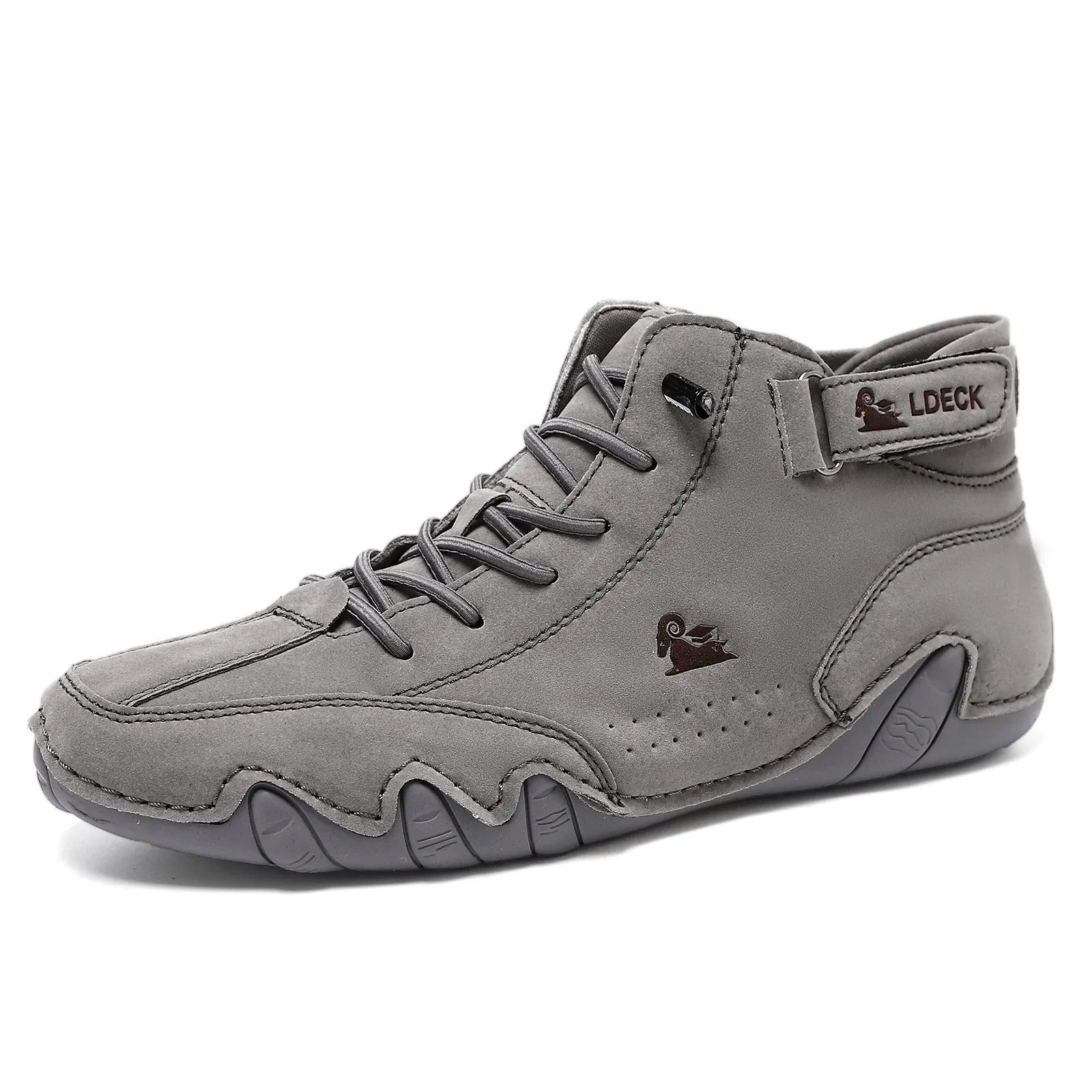 Octopus men's high top shoes with round toe, mid-tube height, and non-slip rubber sole