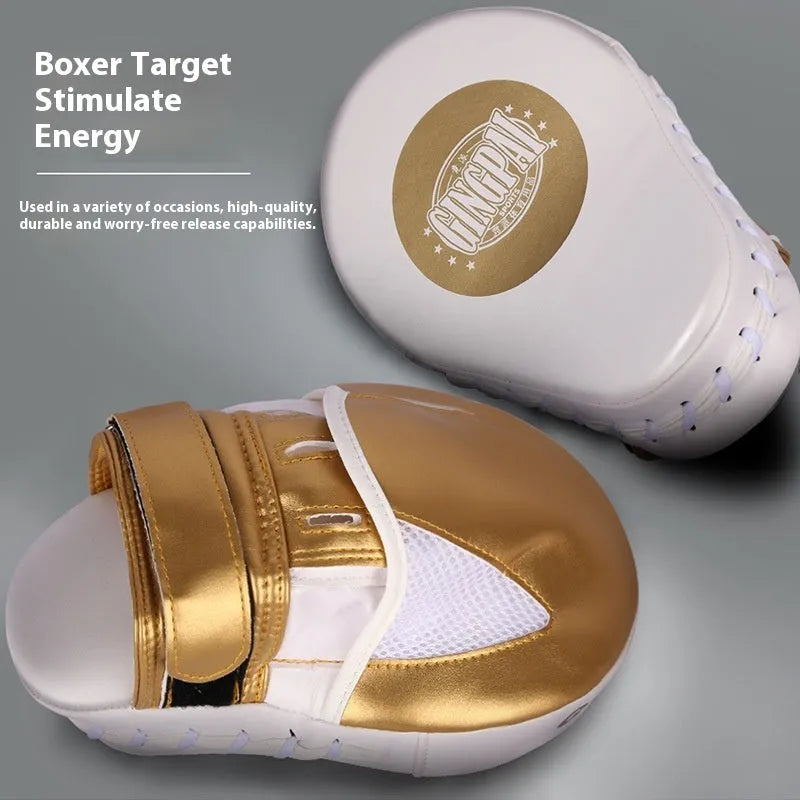 Portable vertical hanging PU baffle target for boxer Sanda training in golden colour