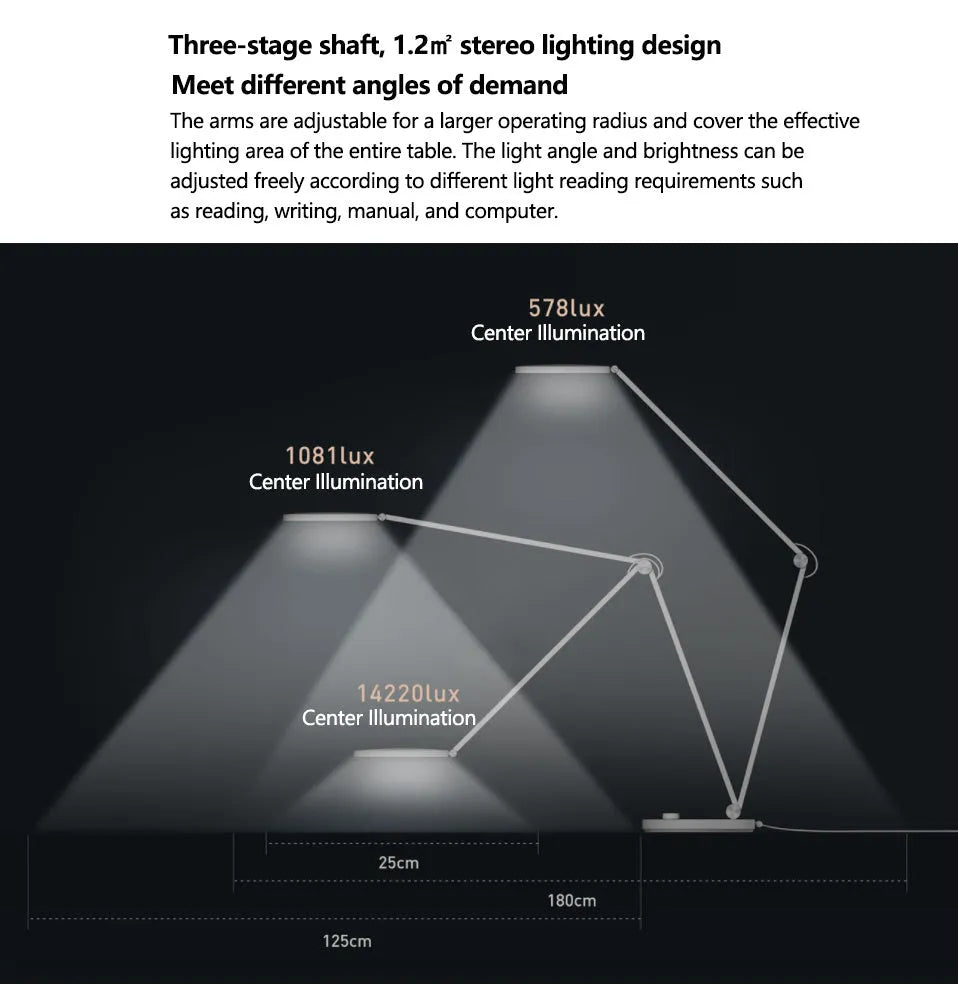 ProLED foldable arm desk lamp with adjustable colour temperature for study and reading