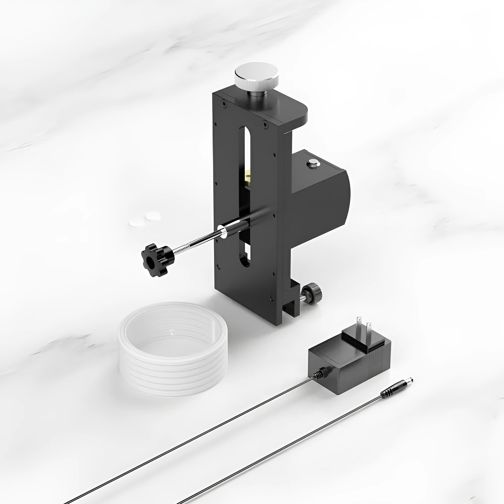 Single-slot ultrasonic cleaning machine for disc and vinyl record maintenance with control panel.