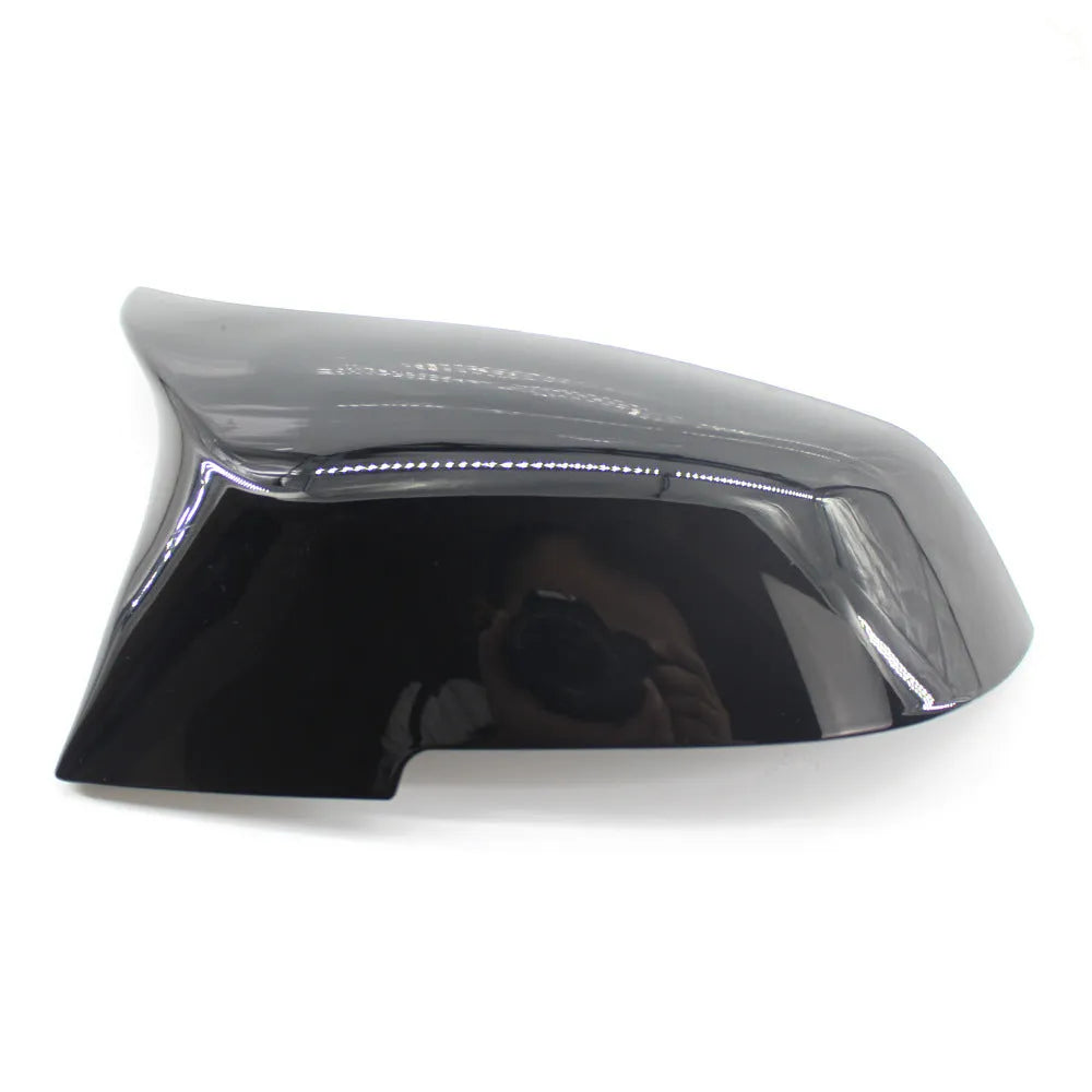 Modified horn rearview mirror shell in paint bright black for BMW 3 Series 4 Series
