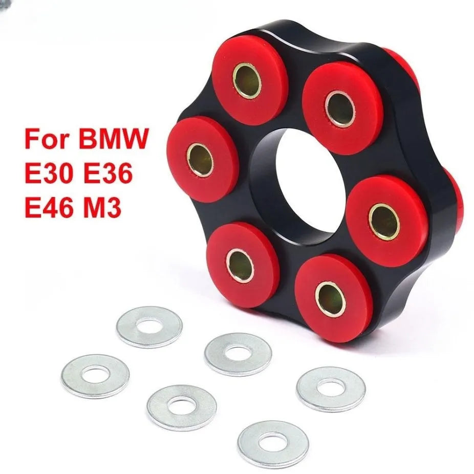 Red polyurethane aluminium drive shaft connecting plate bracket for BMW E28 vehicles with transmission shaft