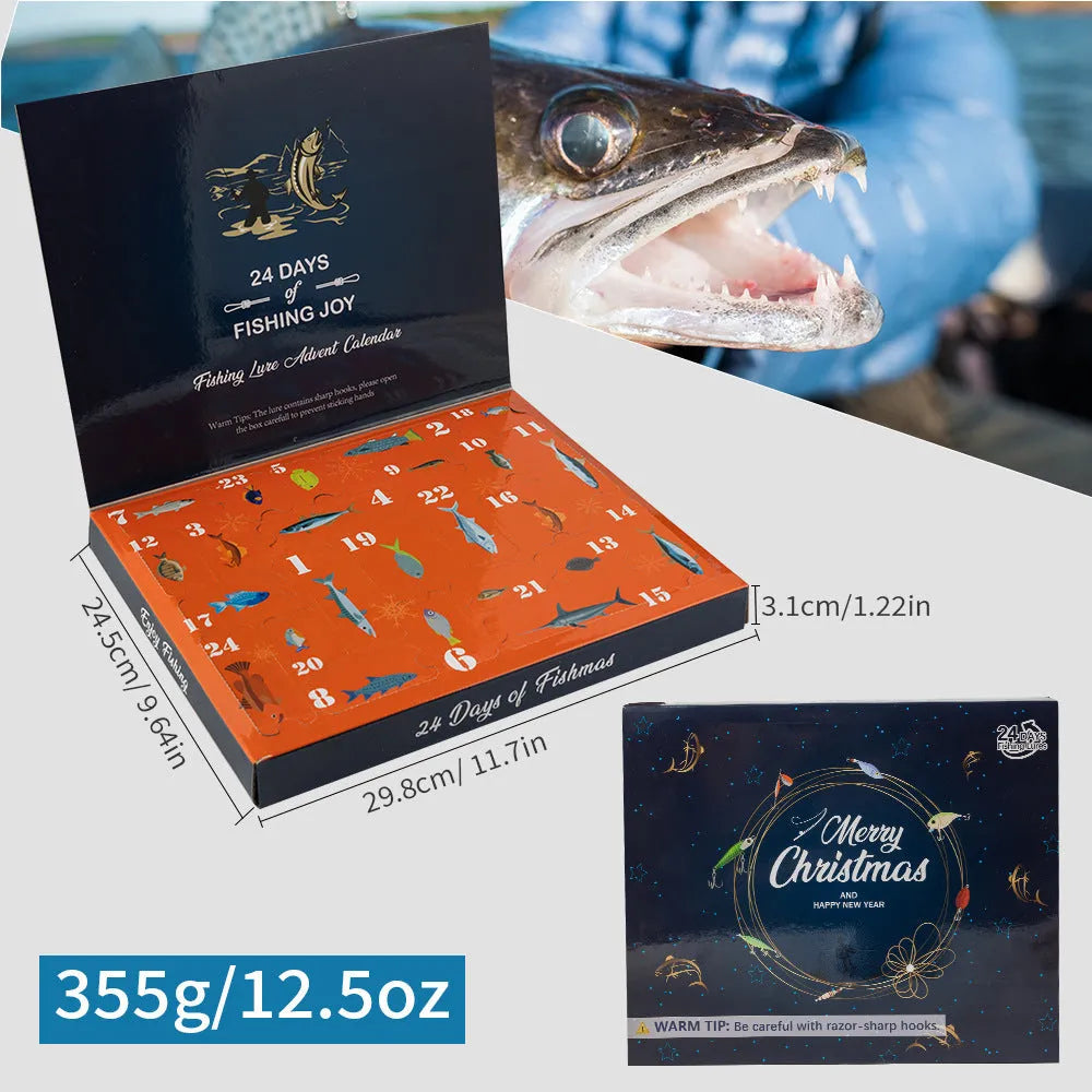 24-piece Christmas mino bog fishing blind box set with metal construction in 01 style colour