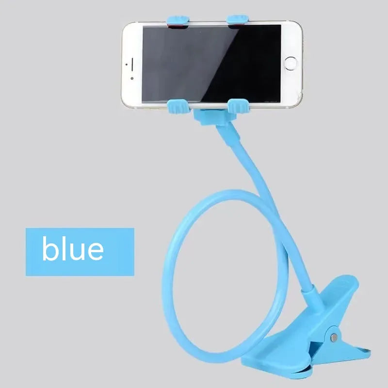 Double clip mobile phone bracket with 75cm ABS arm for bedside use