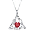 Women's Celtic knot necklace with geometric copper pendant in electroplated finish