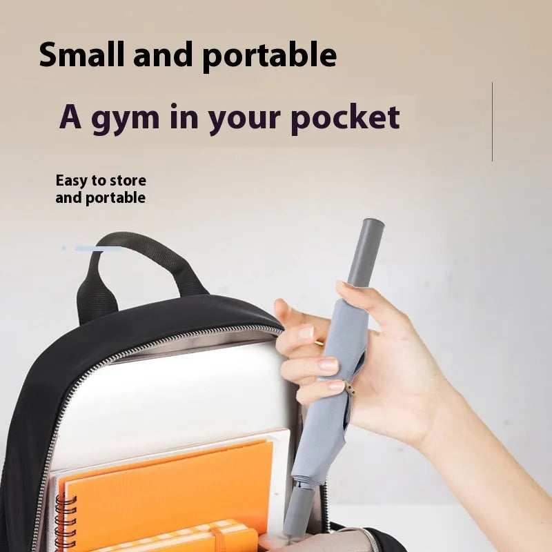 Grey and pink yoga multi-function stretching tool for shoulders, back and hips.