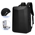 Men's waterproof business backpack in Oxford cloth PC material showing black and silver white colour options
