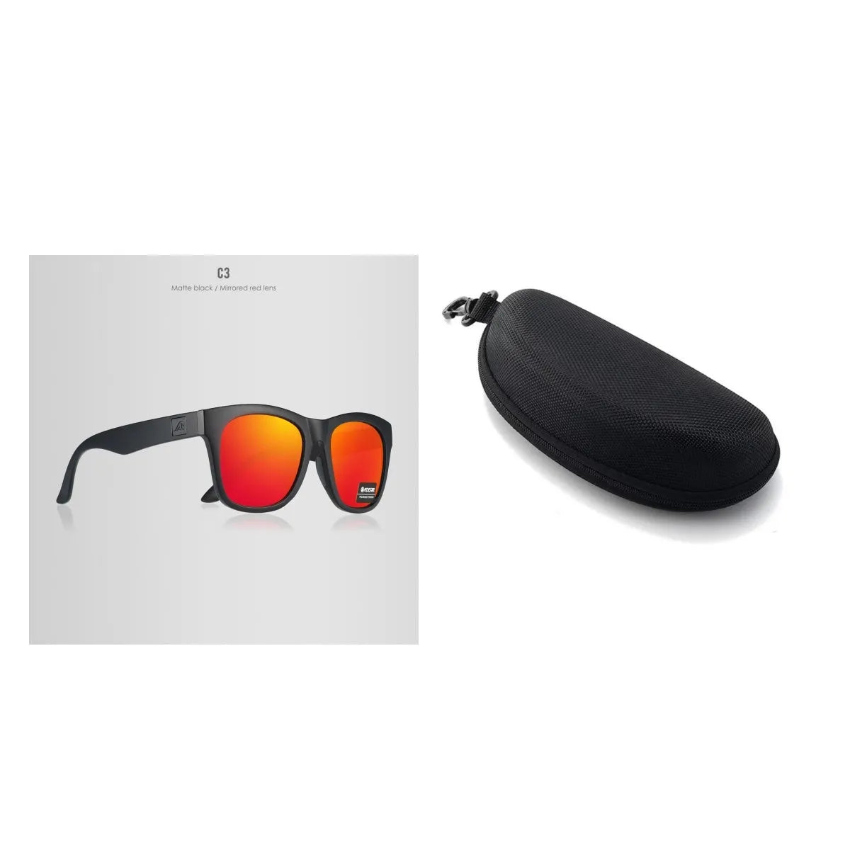 Thickened frame polarised sunglasses with TAC lenses for outdoor UV protection.