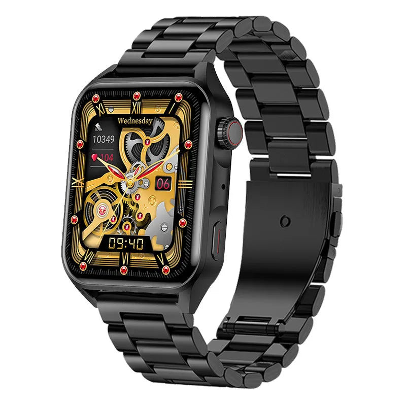 HD AMOLED smart watch with NFC on silicone strap showing multi-dial display