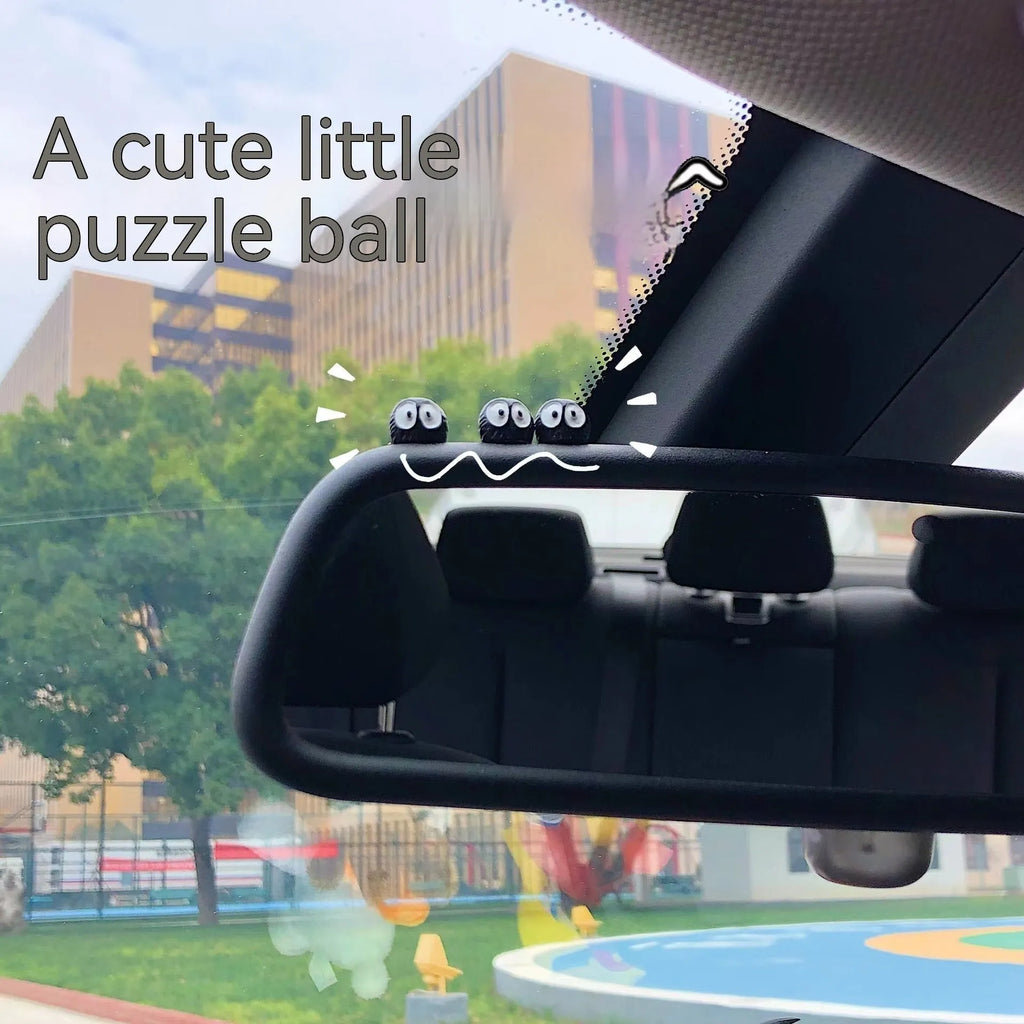 Small black coal cartoon resin decoration for car interiors with traceless glue tape