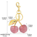 Three-dimensional cherry design zinc alloy key ring in pink or red colour options