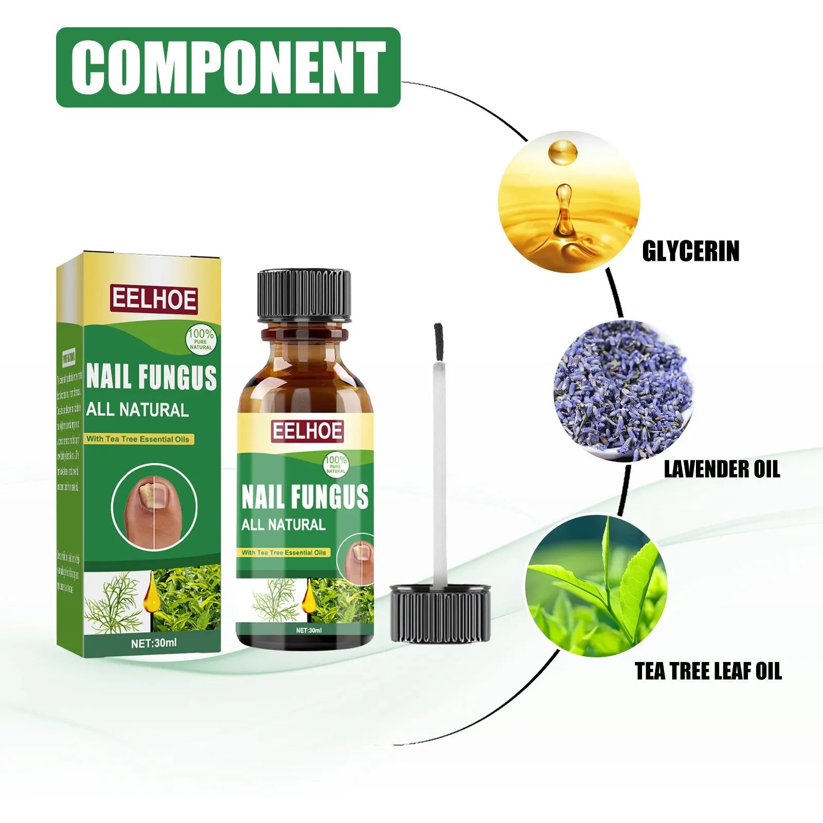 30ml bottle of tea tree oil nail repair liquid for thickened fingernails and toenails
