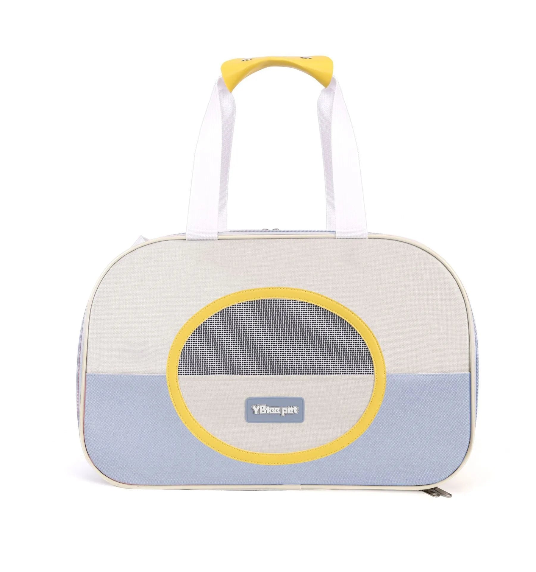 Outdoor portable foldable cat backpack pet carrier in Oxford cloth with contrast colour pattern