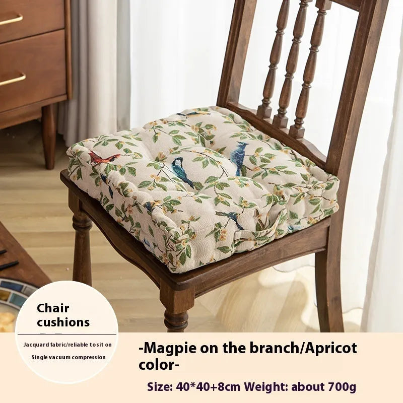 American dining chair back cushion 40×40×8cm thick with plant pattern