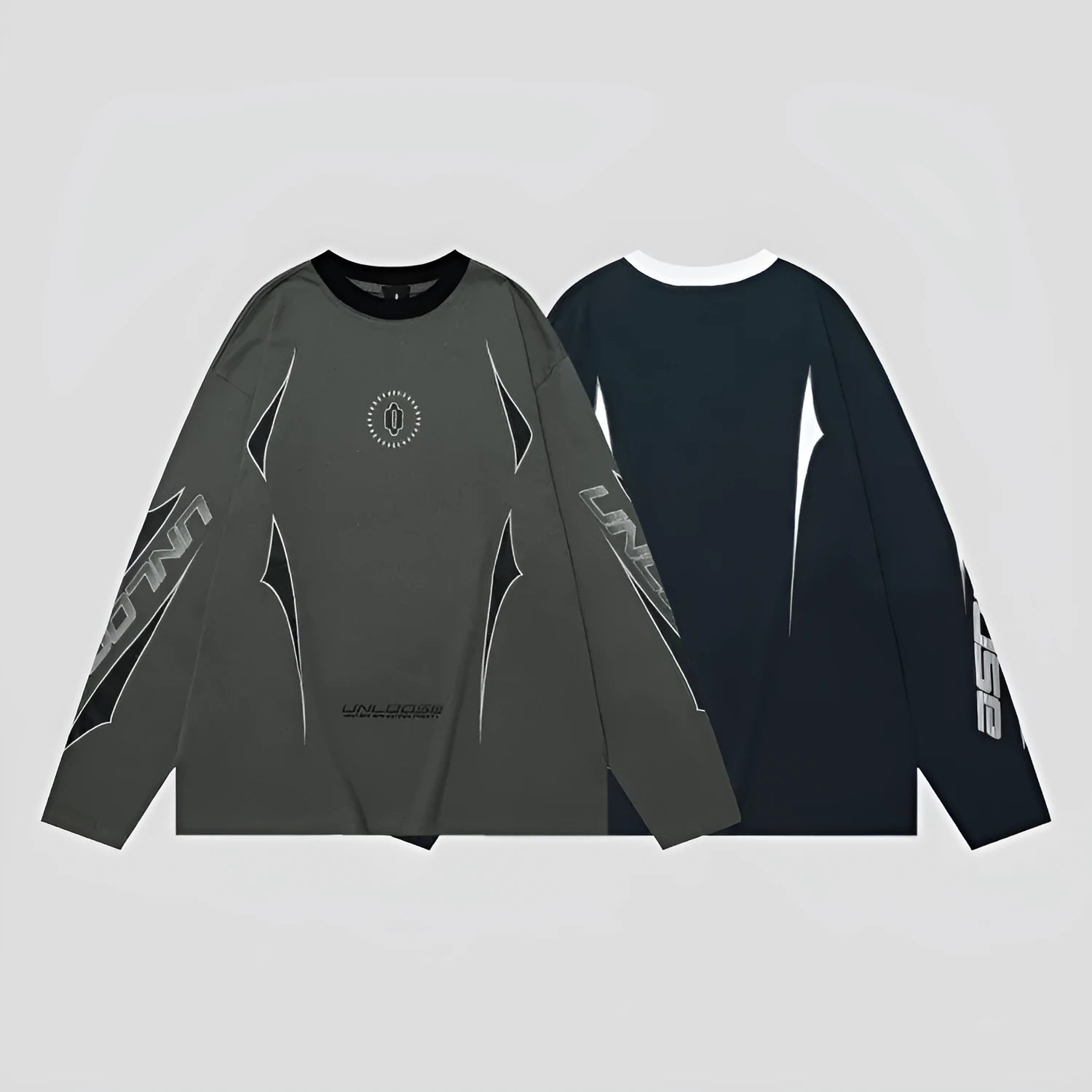 Men's grey cotton drop shoulder sweatshirt with letter print design and long sleeves