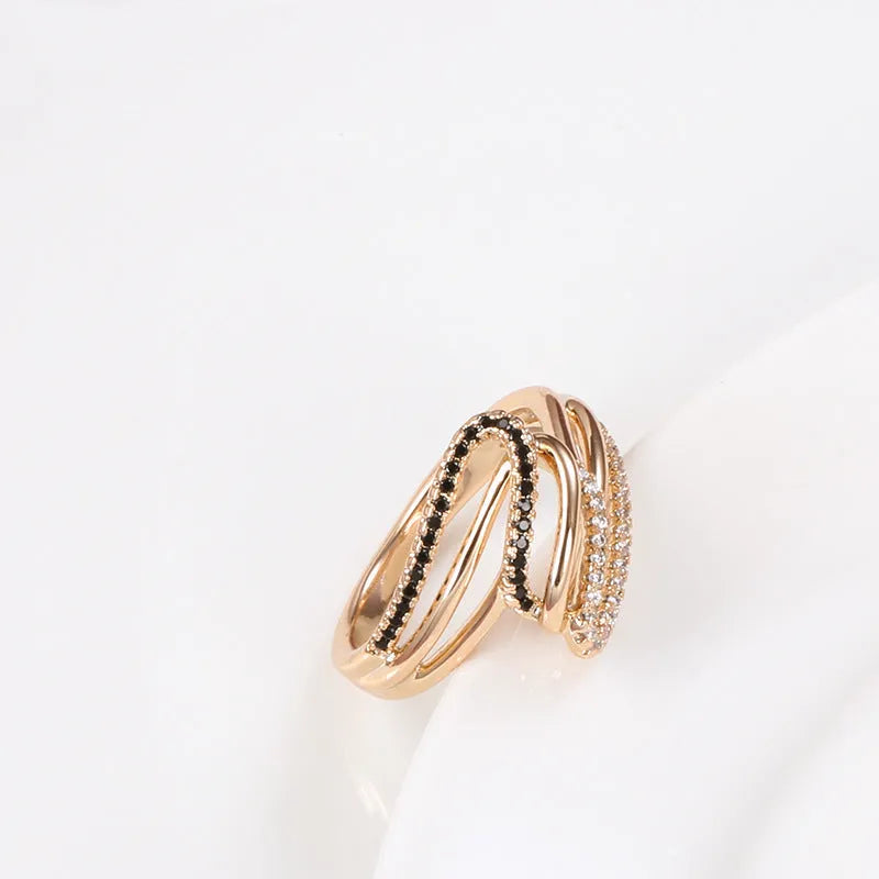 Women's micro-inlaid zircon ring in copper with electroplated finish, colour WK2230