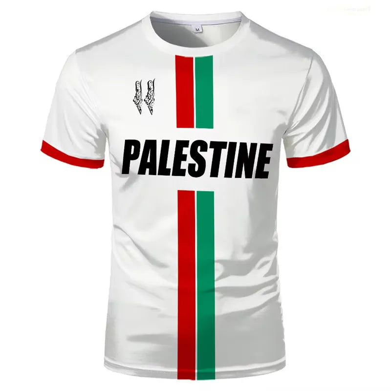 Black and white football t-shirt with 3D printed graphics, half sleeves, spandex fabric