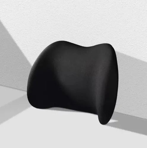 Memory cotton car headrest and waist cushion set in black, green, grey, or pink colours