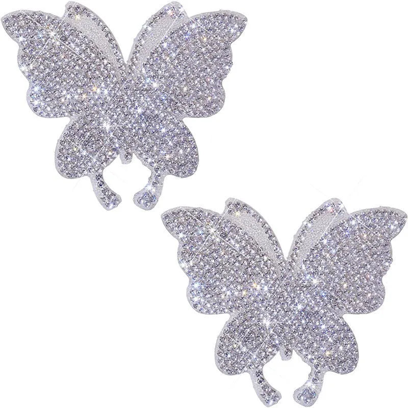 Glass diamond car sticker with butterfly or bear paw design for vehicle decoration