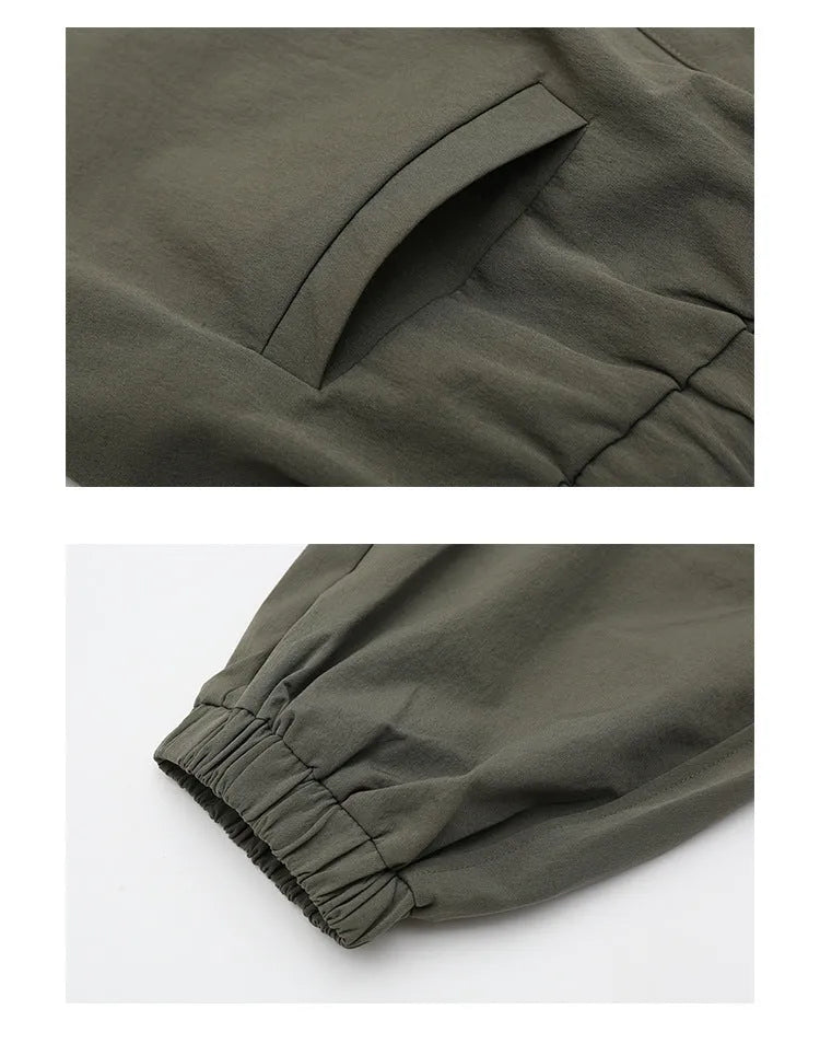 Fall Casual Trousers for Men in Polyester with Low Waist and Micro Elasticity, Available in Black Army Green Dark Purple, Sizes M L XL XXL for Everyday Wear