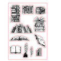 Transparent silicone stamp measuring 11 by 16 cm with self-adhesive backing and pattern design