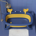 Blue foldable portable pet bath tub for small dogs and cats under 20 pounds