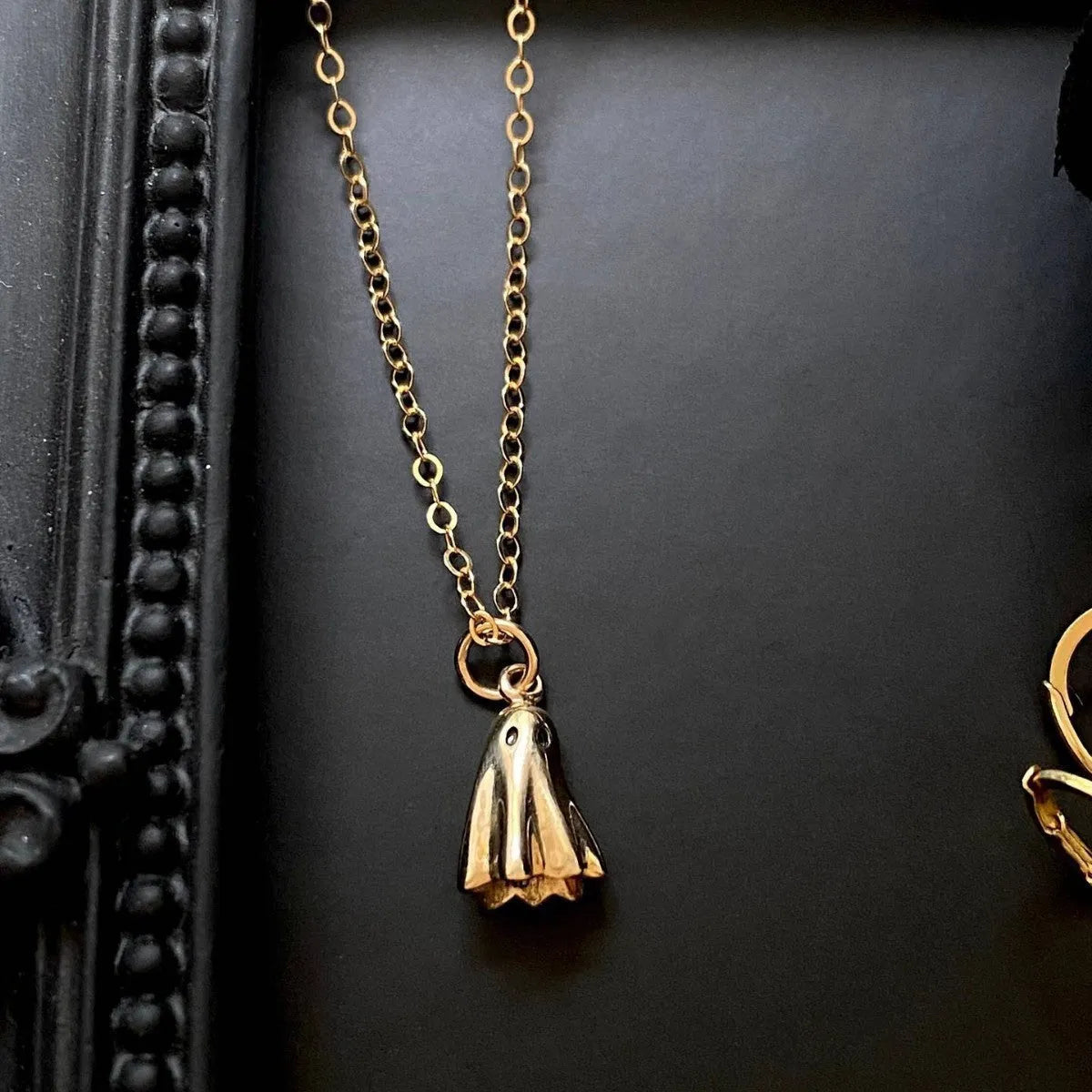 Ghost pendant necklace with stainless steel chain and titanium steel electroplated pendant