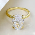 Oval 6x9mm gemstone ring with four-claw setting in gold or silver colour