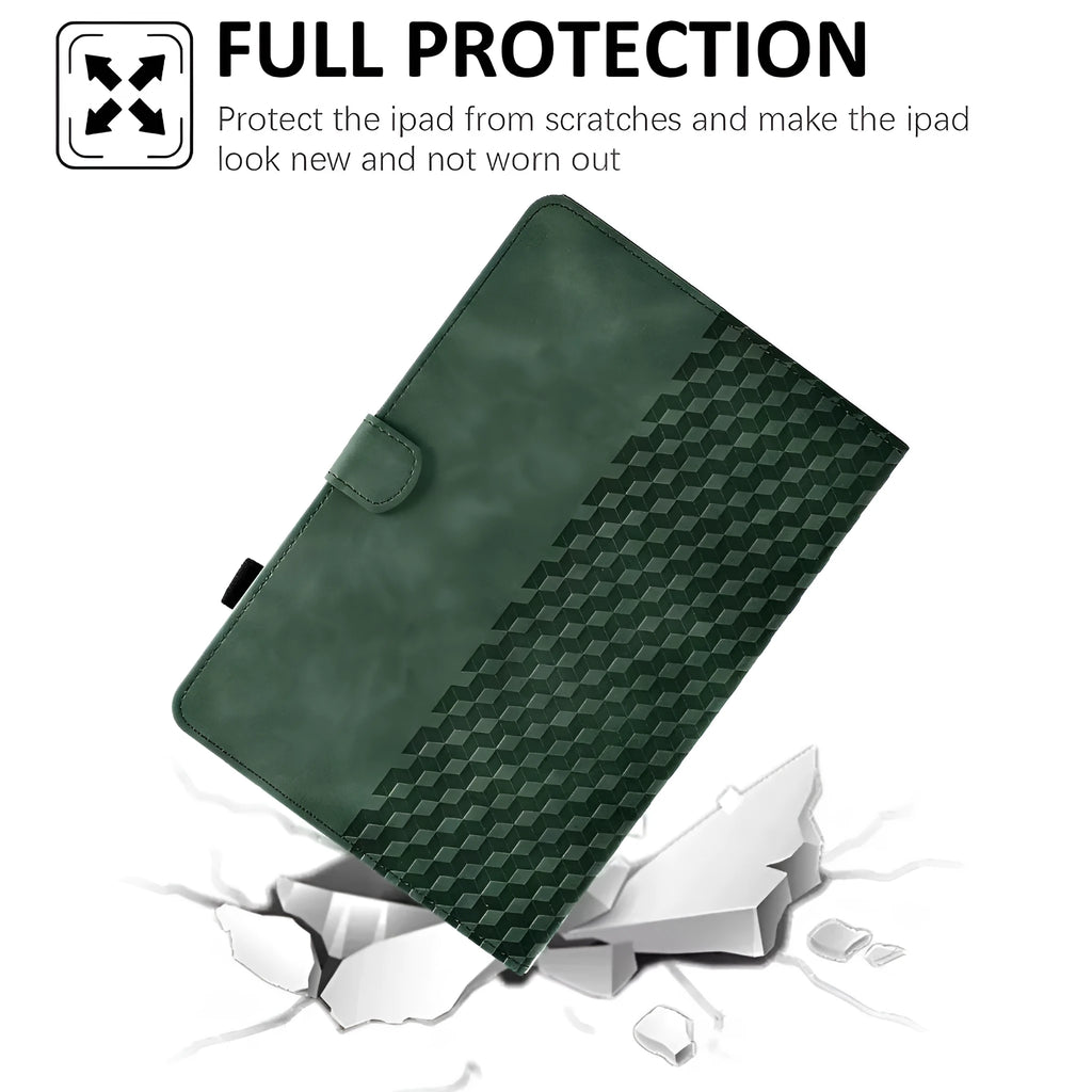 Leather iPad case for 11-inch Pro and Air with card holder slots and a folded-out kickstand
