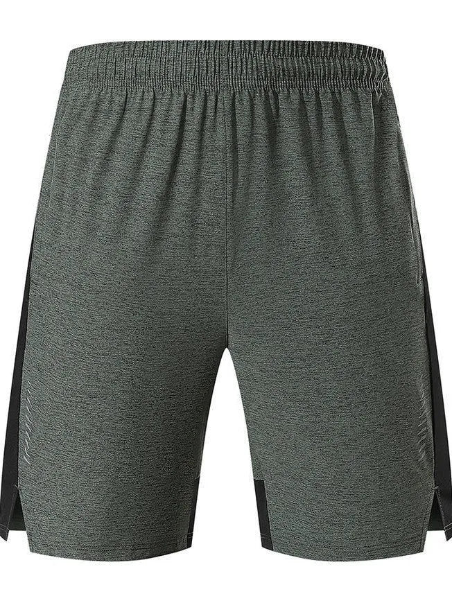 Men's casual spandex shorts in Forest Green, showing mid waist and shorts length.