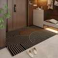Polyester entrance door mat non-slip geometric pattern bamboo cotton wool rubber sole-grade