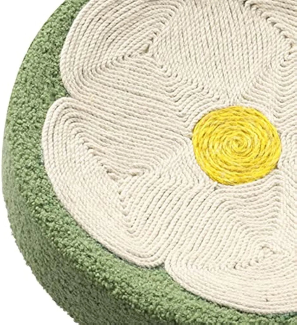 Green round sisal cat scratcher bowl lounger bed measuring 39cm diameter