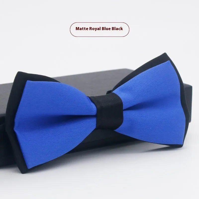 Solid colour formal bow tie with flat head design in polyester fabric