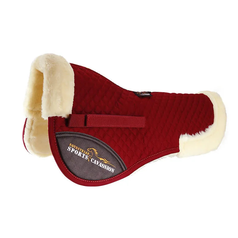 Riding wool shock absorption pad for waist protection in equestrian and cycling