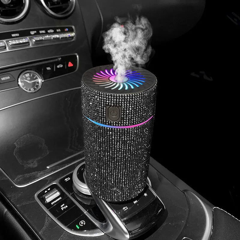 Car mounted air purification humidifier in water diamond material with USB power cord