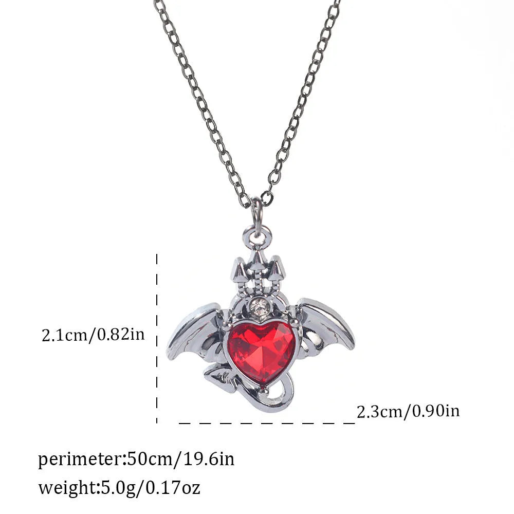 Halloween necklace with electroplated zinc alloy pendant showing spider, bat, and gothic designs on regular chain